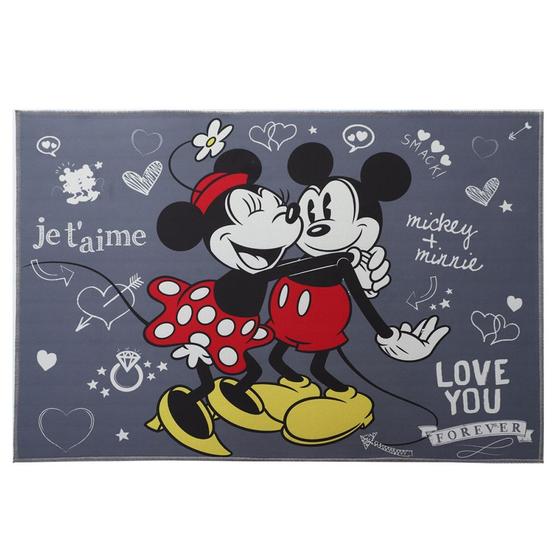 Imagem de Tapete Infantil Antiderrapante 70X100cm, Mickey e Minnie - Jolitex Ternille 