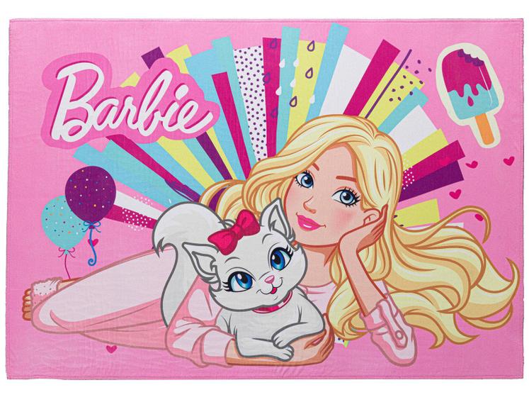 Imagem de Tapete Infantil Barbie Retangular Joy Mattel
