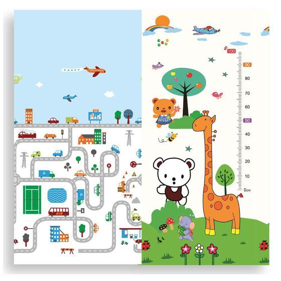 Imagem de Tapete Infantil de Atividades Dupla Face Pista De Carrinho Zoo 200X150X1 CM - Shiny Toys