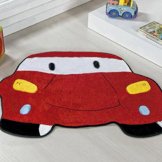 Tapete Infantil De Pelúcia Carro Premium Antiderrapante - Vermelho Menor preço em Tapete Infantil De Pelúcia Carro Premium Antiderrapante - Vermelho