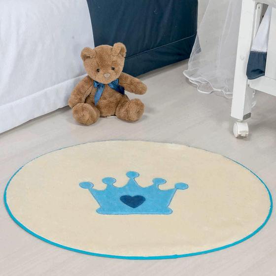 Tapete Infantil De Pelúcia Quarto De Bebê Coroa Baby - Azul Menor preço em Tapete Infantil De Pelúcia Quarto De Bebê Coroa Baby - Azul
