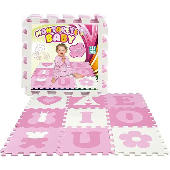 Imagem de Tapete Infantil Eva Letras Rosa 9 Placas 0811 - Nig