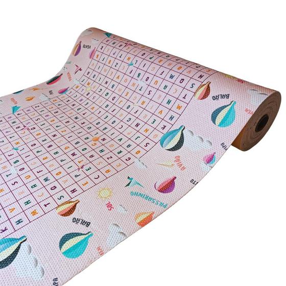 Imagem de Tapete Infantil Nas Nuvens Rosa 5mm PVC 1m x 1,30m Kapazi