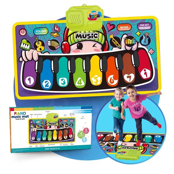 Imagem de Tapete Infantil Piano Instrumentos Musicais Criança Bebê Som