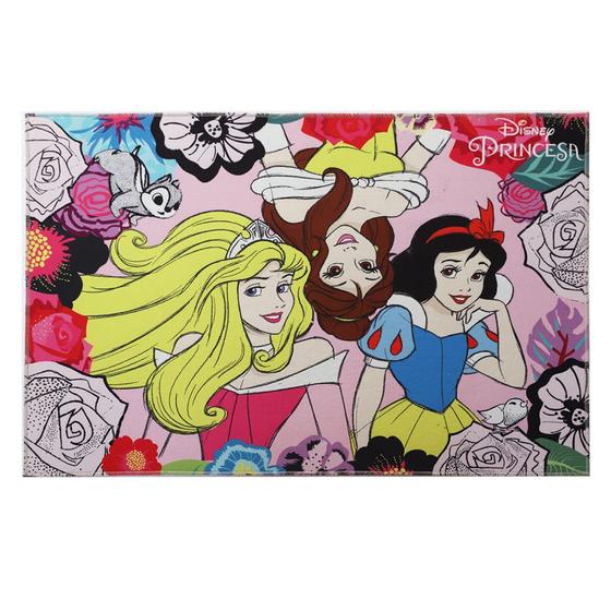 Imagem de Tapete Infantil Princesas Flores 0,70x1,00cm - Jolitex Fun 