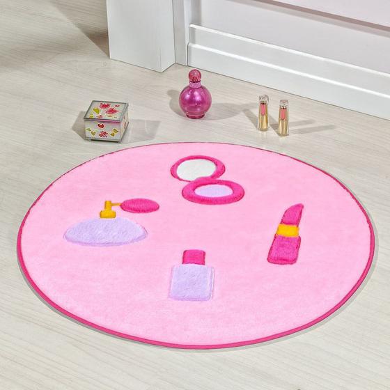 Tapete Infantil Quarto Meninas Maquiagem Premium Antiderrapante - Rosa Menor preço em Tapete Infantil Quarto Meninas Maquiagem Premium Antiderrapante - Rosa
