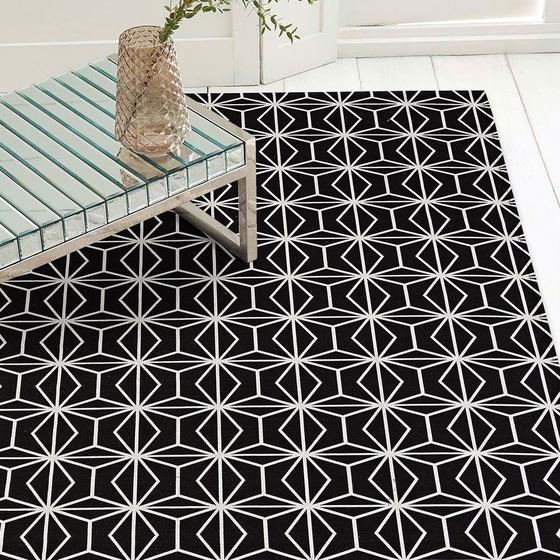 Imagem de Tapete Jacquard Cannes 1,35 m x 1,00 m antiderrapante - Preto