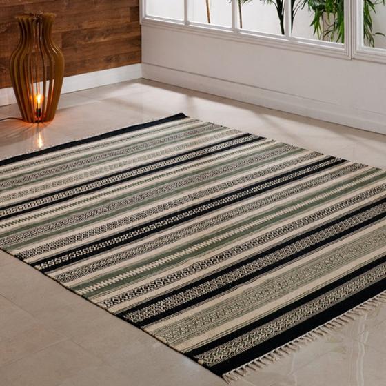 Imagem de Tapete Kilim Chicago 200x250cm Niazitex Preto