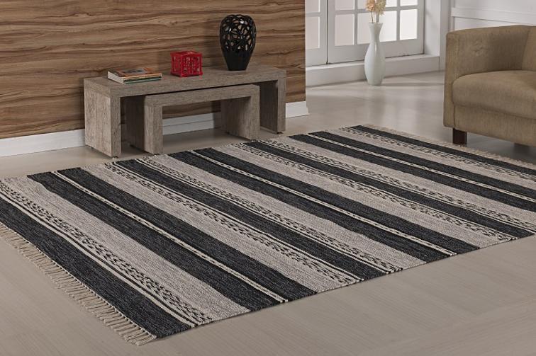 Imagem de Tapete Kilim Raipur 200X250 Unico Cinza