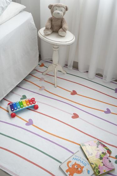 Imagem de Tapete linha infantil coração  ideal para quarto de neném