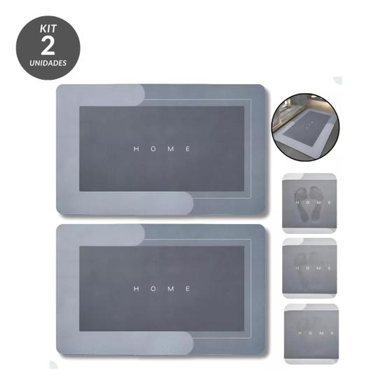 Imagem de Tapete Mágico Para Banheiro - Antiderrapante e Super Absorvente Kit 2 Unidades