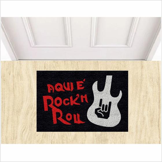 Imagem de Tapete medida porta aqui é rock roll, sala, quarto, banheiro.