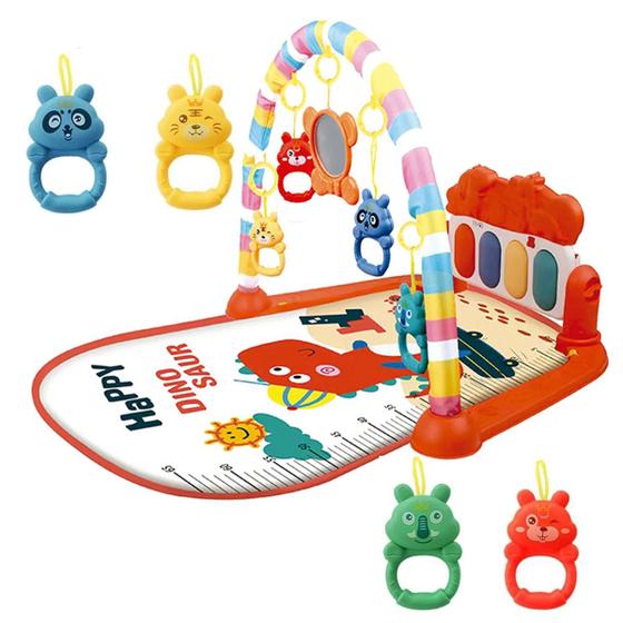 Imagem de Tapete Musical Infantil Criança Bebe Piano Brinquedo Interativo Musica Chocalho Relaxante Dobravel Portatil