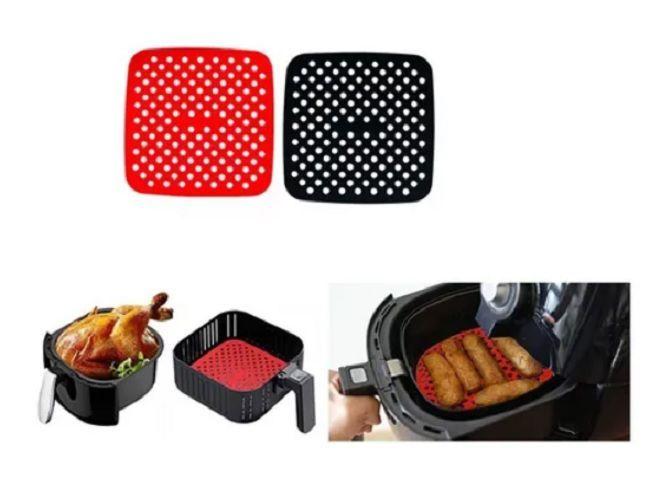 Imagem de Tapete Para Assar Quadrado Silicone Air Fryer Forno 19cm