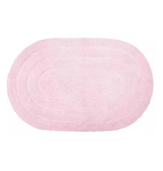 Imagem de Tapete para Banheiro Allegro Rosa Oval em Algodão 40x60cm - Kapazi