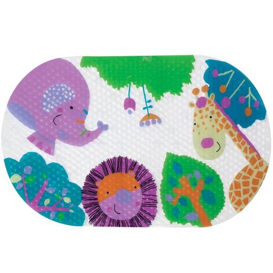 Imagem de Tapete para Banho Infantil Selvinha Buba Antiderrapante com Ventosas Colorido