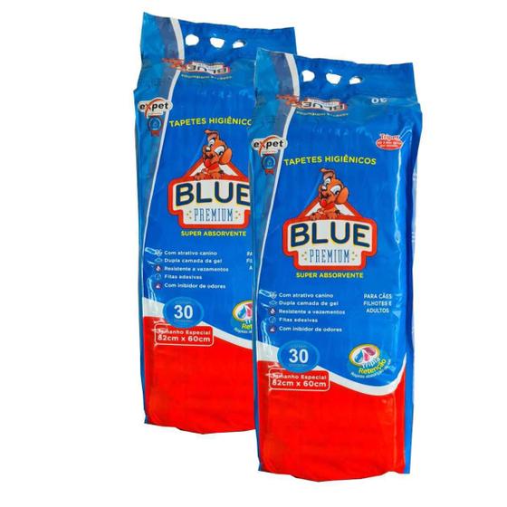 Imagem de Tapete Para Cachorro Blue Premium 30un kit com 60 unidades