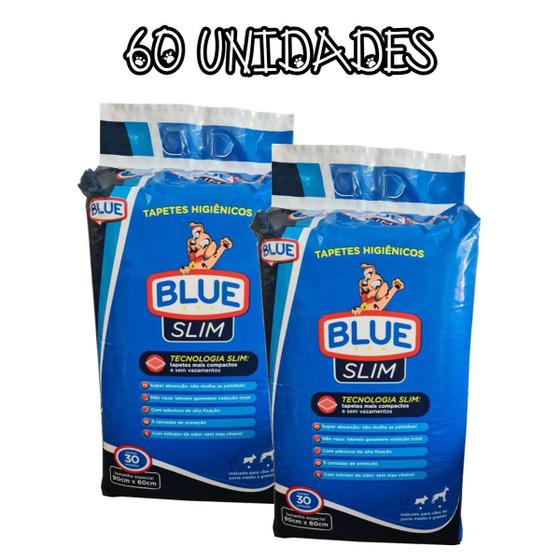 Imagem de Tapete Para Cachorro Blue Slim 30un kit com 60 unidades