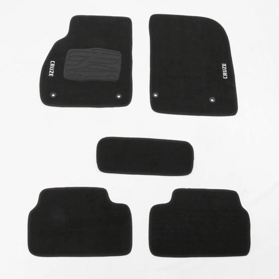 Imagem de Tapete para Carro Carpete Personalizado Cruze 12/ Preto 5 Peças Flash