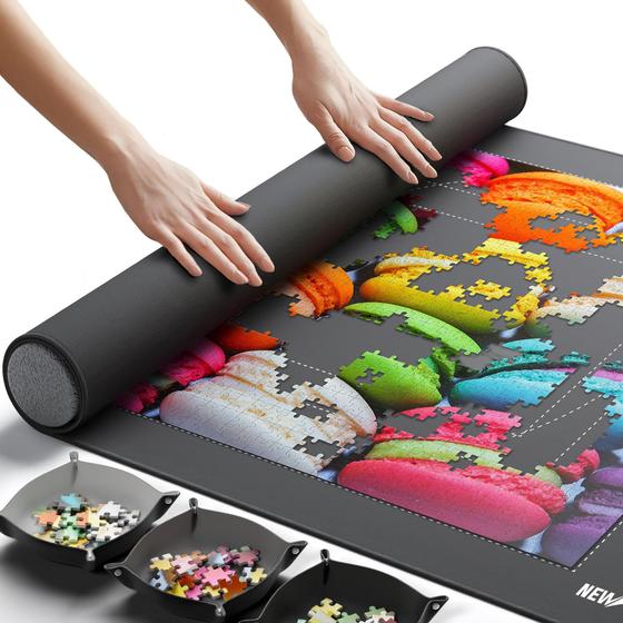 Imagem de Tapete para Puzzle Newverest - Enrolado, 1000 Peças, com 3 Bandejas de Classificação