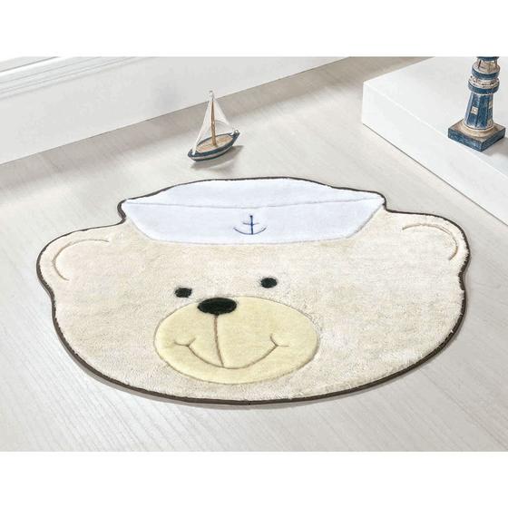 Imagem de Tapete para Quarto Infantil de Bebê Urso Marinheiro Palha