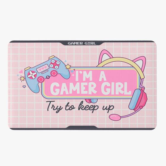 Imagem de Tapete Para Quarto Infantil Estampado Girl Gamer 60cm x 40cm - Base Antiderrapante