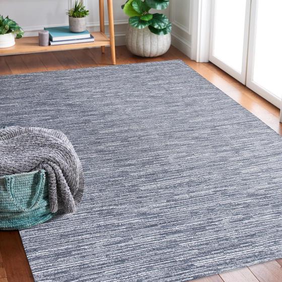 Imagem de Tapete Para Sala Algodão Quarto Rustico Mesclado Riscato Cinza 200x140 Lava em Maquina