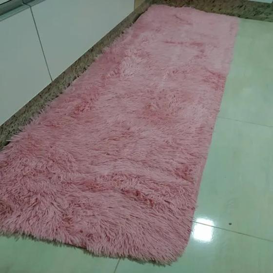 Tapete Passadeira 2,00m X 0,60m Corredor Quarto Sala Felpudo rosa bebe Menor preço em Tapete Passadeira 2,00m X 0,60m Corredor Quarto Sala Felpudo rosa bebe
