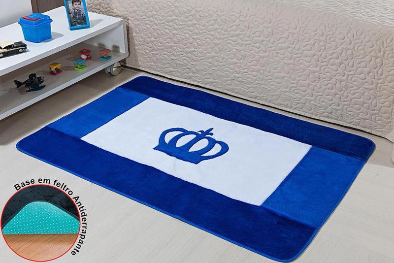 Tapete Passadeira Antiderrapante Coroa Azul Royal Quarto Infantil Macio Fofo Menor preço em Tapete Passadeira Antiderrapante Coroa Azul Royal Quarto Infantil Macio Fofo