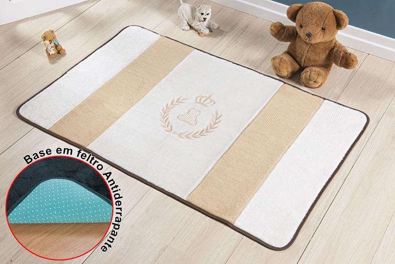 Tapete Passadeira Antiderrapante Urso Real Bege Quarto Infantil Macio Fofo Menor preço em Tapete Passadeira Antiderrapante Urso Real Bege Quarto Infantil Macio Fofo
