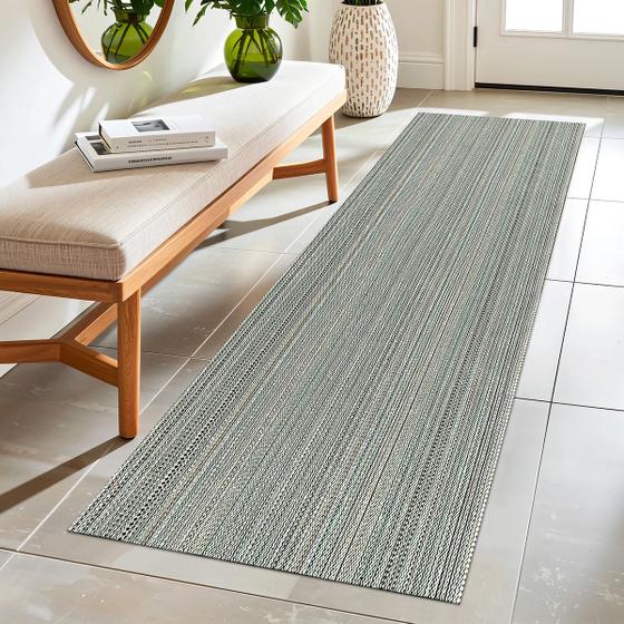 Tapete Passadeira para Cozinha e Quarto 100 Algodão Antiderrapante Cru Colorido Artesanal Verde Vermelho Vibrante Listrado Decorativo