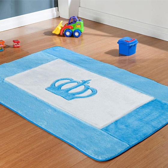 Tapete Passadeira Pelúcia Quarto Bebê Coroa Real Premium Antiderrapante - Azul Turquesa é boa?