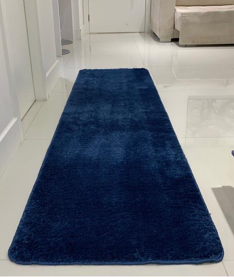 Imagem de Tapete passarela trilho passadeira 0,66x2,30 toque macio apolo quarto sala corredor hall social loja-azul