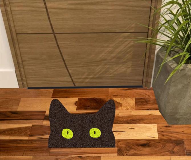 Imagem de Tapete Personalizado Rosto do Gato Marrom 60X40 cm Para Porta de Entrada.