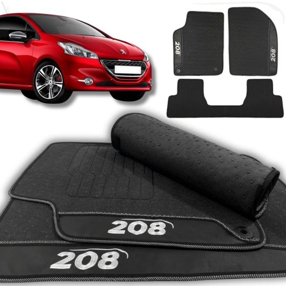 Imagem de Tapete Peugeot 208 Style 2013 2014 2015 2016 2017 2018 2019 2020 Borracha Premium Traseiro Inteiriço