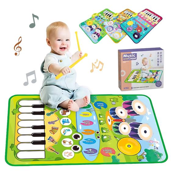 Imagem de Tapete Piano Teclado Musical Grande Infantil Crianças Bebe ROXO