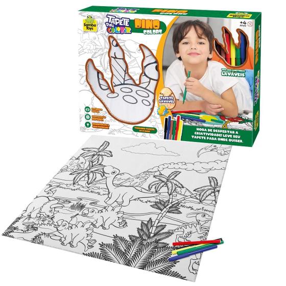 Imagem de Tapete Pintura Dinossauro para Colorir Lavável Samba Toys