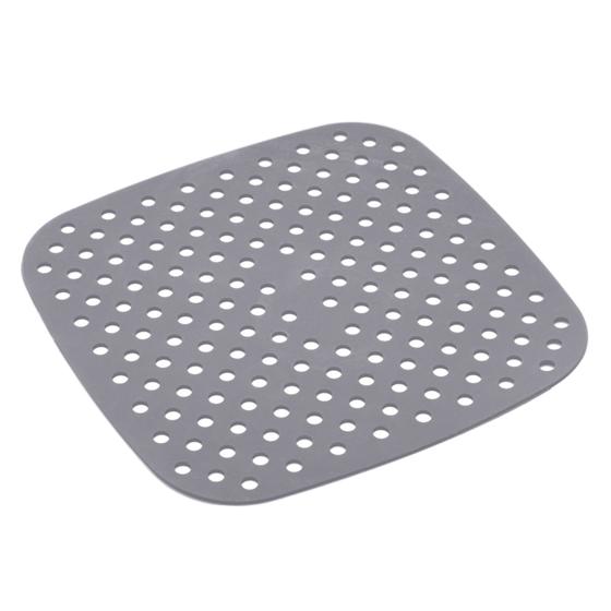 Imagem de Tapete Protetor de Silicone para Air Fryer Quadrado Cinza 18,5cm - Lyor