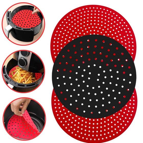 Imagem de Tapete Protetor Silicone Redondo Para Air Fryer