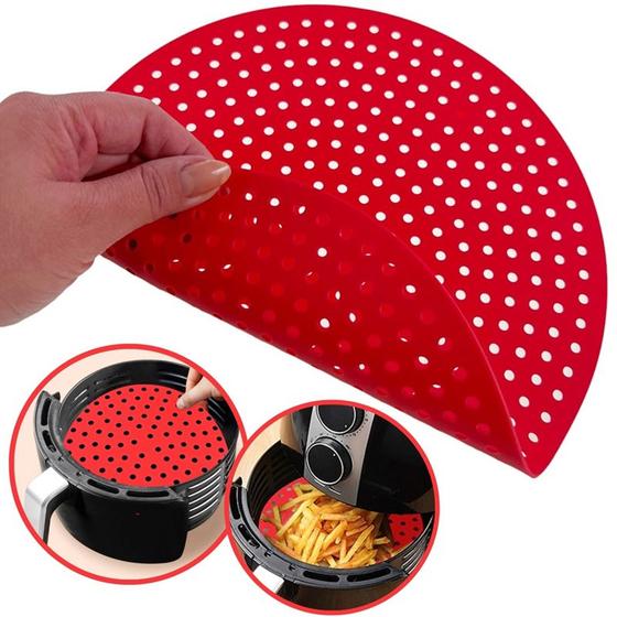 Imagem de Tapete Protetor Silicone Redondo Para Air Fryer