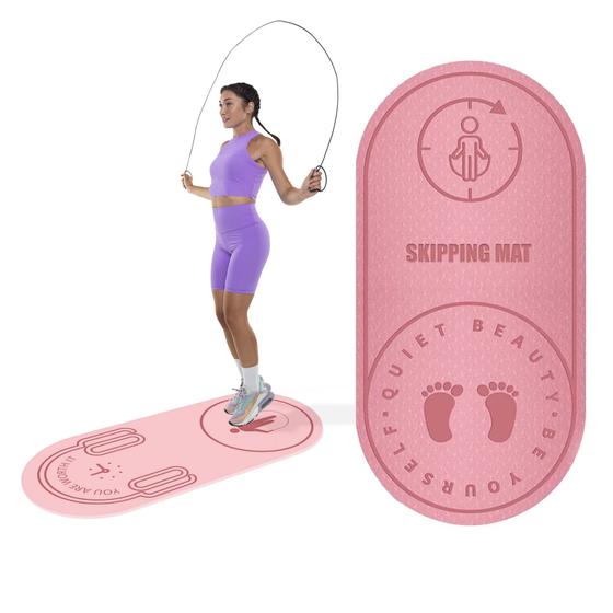 Imagem de Tapete Pula Corda Absorção de Choque Yoga Antiderrapante Profissional Fitness Atividade Física Exercício Silencioso Ginástica Treino Grande Pilates Ca