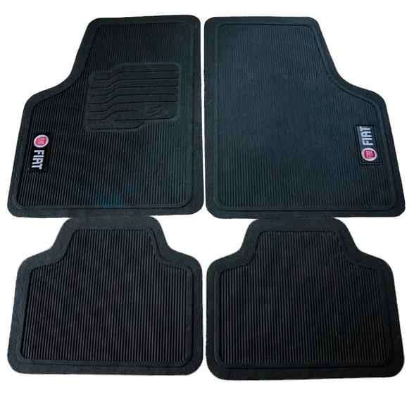 Imagem de Tapete Pvc 04 Peças Bordado Fiat Uno 2001 Logo Preto