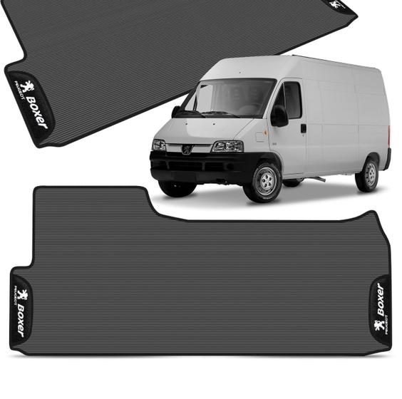 Imagem de Tapete PVC Van Peugeot Boxer 1998 a 2018 Preto Com Logo Bordado Concept 3D