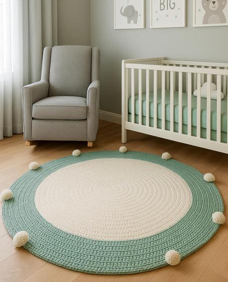 Tapete quarto do bebe de croche infantil menino safari 1,20M - Crochê ...