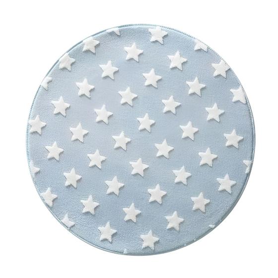 Imagem de Tapete Quarto do Bebê Mimo Redondo Macio 1,00m Estrelas Jolitex