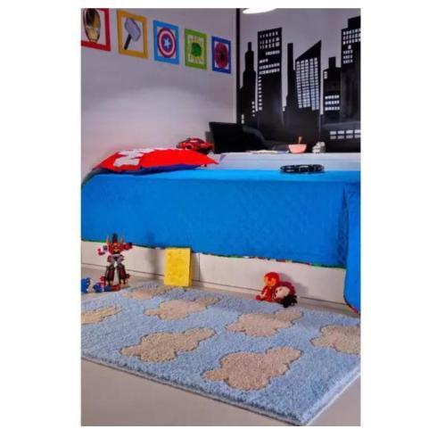 Imagem de Tapete Quarto Infantil Relevo 100x150cm Antiderrapante Criança - Jazz Kids