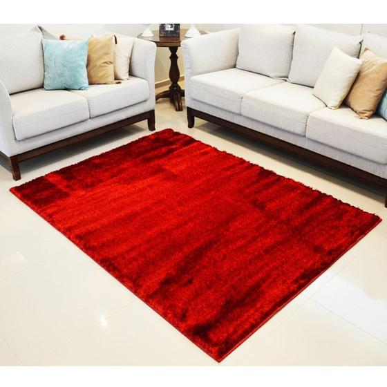 Imagem de Tapete Rayza Shaggy Pelo Alto Life Confort Red 100x150cm