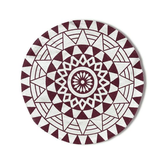 Imagem de Tapete Redondo Estampa Mandala 70cm perfeito para piquenique e festas Praias