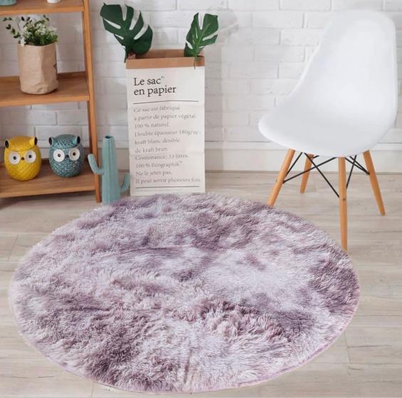 Tapete Redondo Lilás Mesclado Felpudo 1,50x1,50 Circular Peludo Antiderrapante Menor preço em Tapete Redondo Lilás Mesclado Felpudo 1,50x1,50 Circular Peludo Antiderrapante