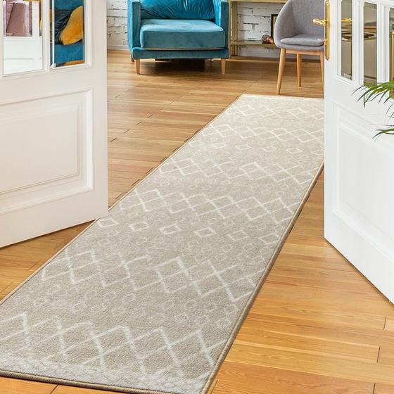 Imagem de Tapete Runner Tapetes Antep Alfombras Antiderrapantes 60x210cm Bege